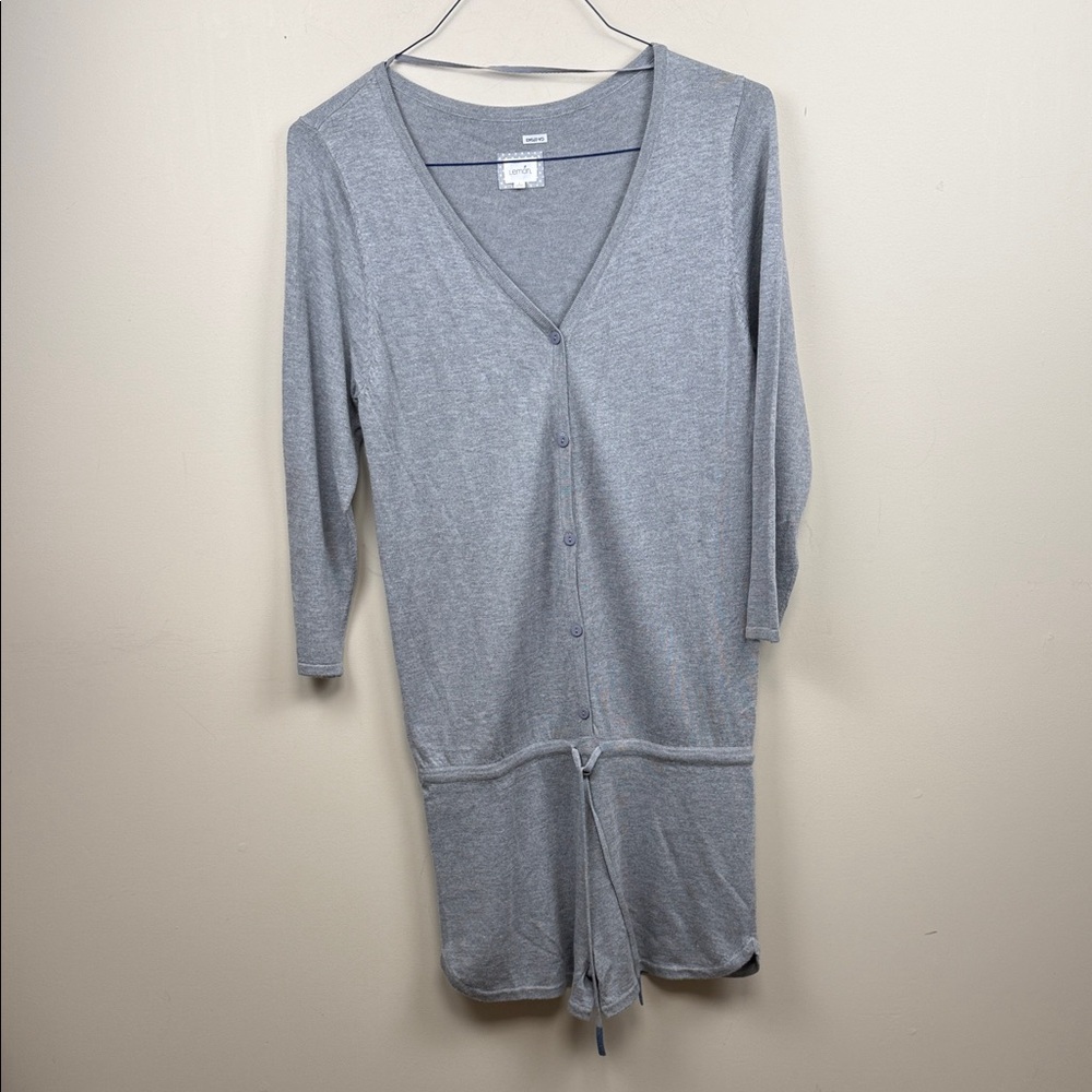 Lemon Women's Gray V-Neck cashmere blend romper large